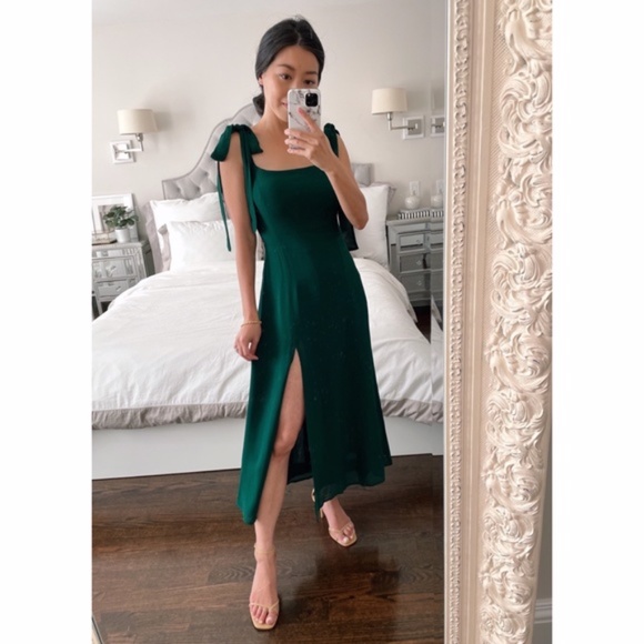 NEW Reformation Twilight Dress Emerald 20 Plus Size - Picture 7 of 17